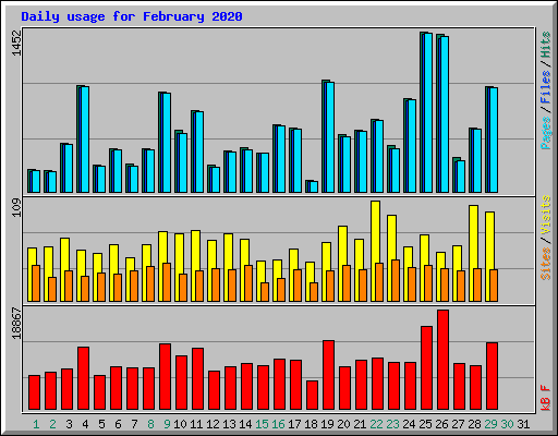 Daily usage for February 2020