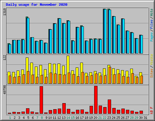 Daily usage for November 2020