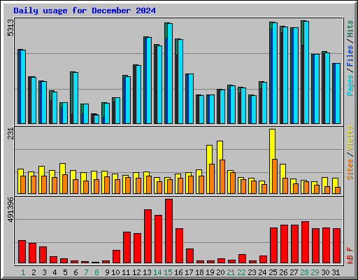 Daily usage for December 2024