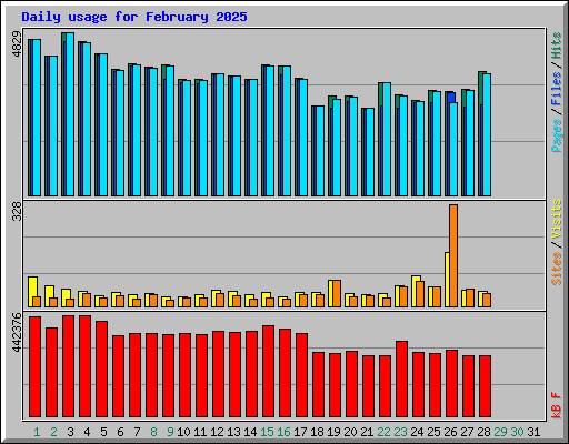 Daily usage for February 2025