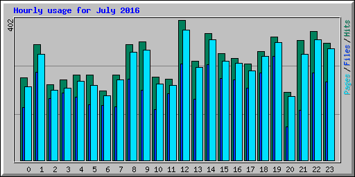 Hourly usage for July 2016