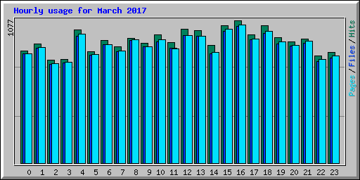 Hourly usage for March 2017