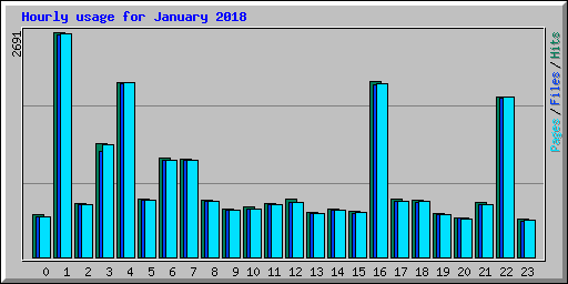 Hourly usage for January 2018