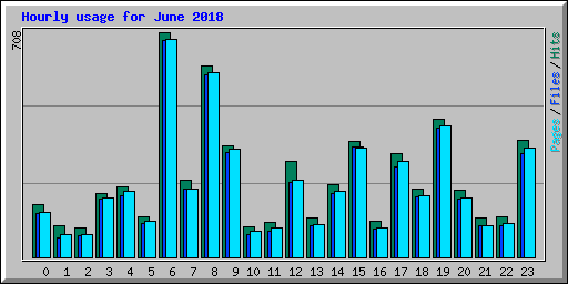 Hourly usage for June 2018