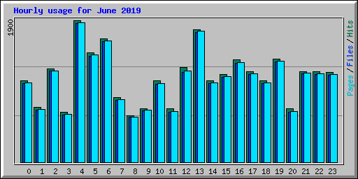Hourly usage for June 2019
