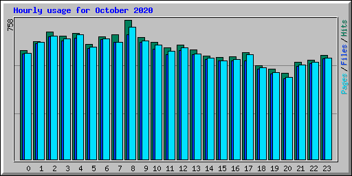 Hourly usage for October 2020