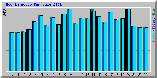 Hourly usage for July 2021