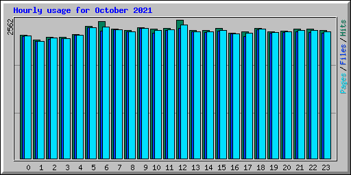 Hourly usage for October 2021
