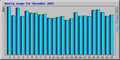 Hourly usage for December 2023